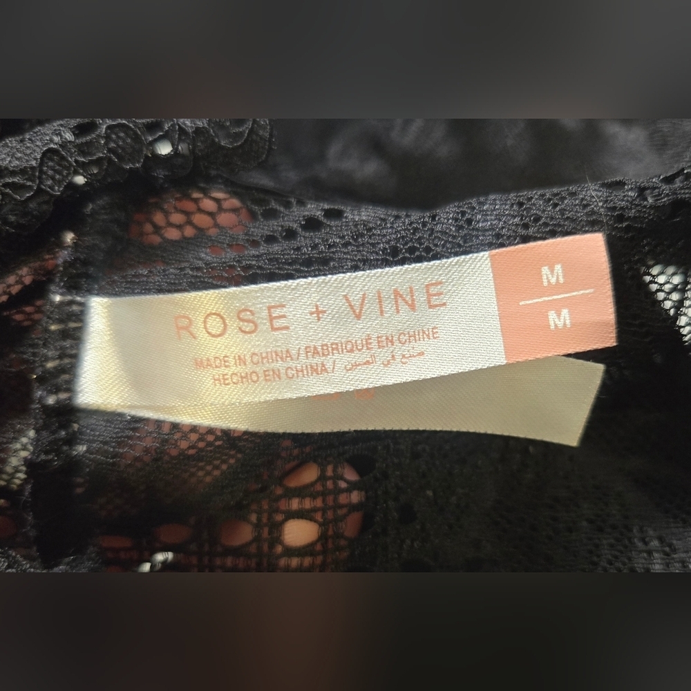 Lace Bralette Bundle M Rose & Vine Black Red Set - Picture 12 of 13